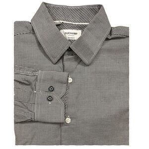 Duchamp London Tailored Fit Houndstooth‎ Dress Shirt Long Sleeve Men's Size 16/L